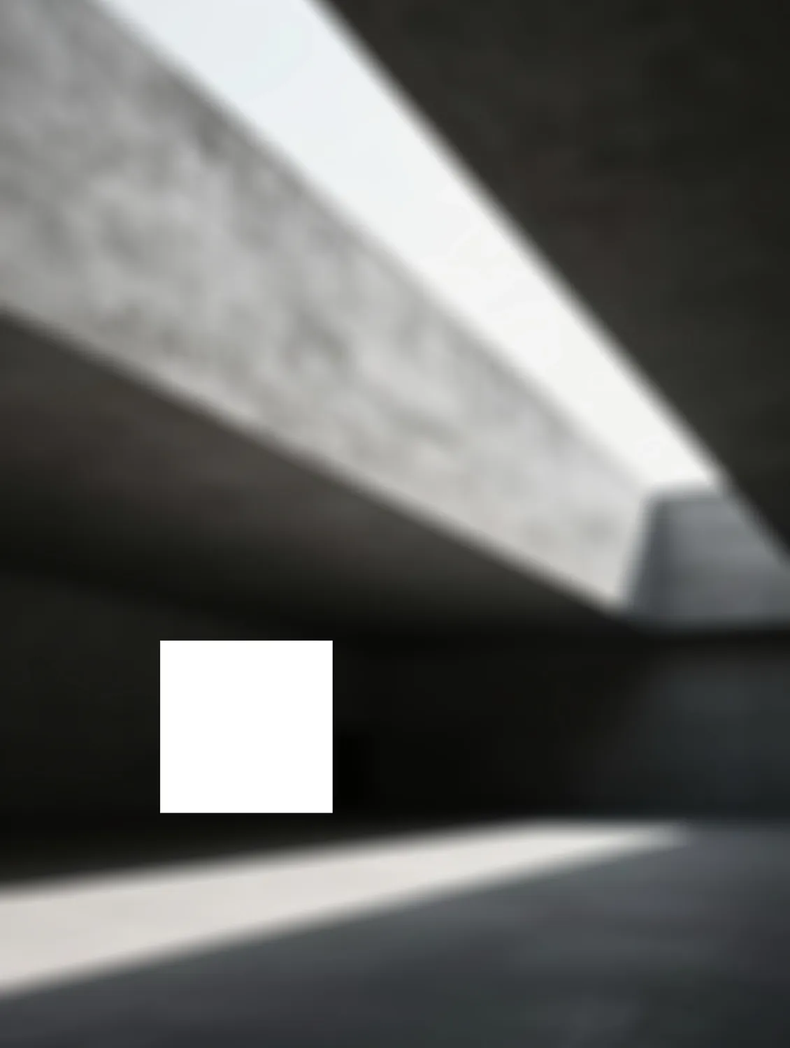 Architecture défocalisée, carré blanc