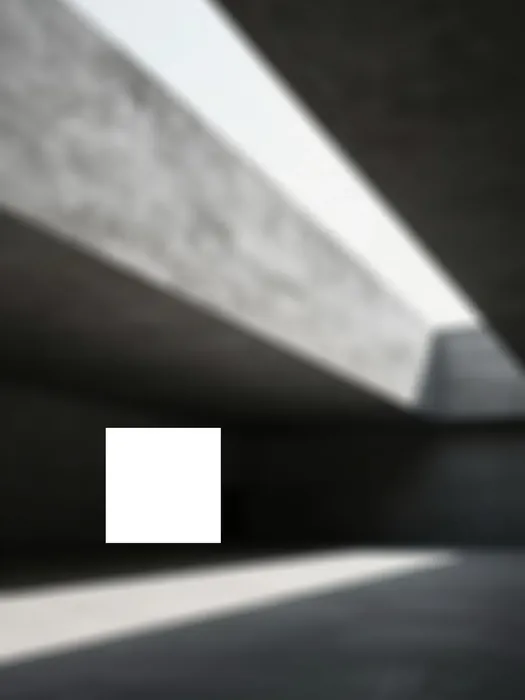 Architecture défocalisée, carré blanc